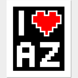 I Love Arizona - Pixel heart for Arizonan gamer Posters and Art